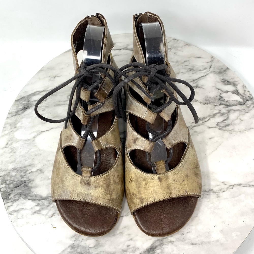 Roan By BedStu Winnie Lace Up Leather Sandals 7.5 Bohemian Moto Edgy Festival - Picture 6 of 16